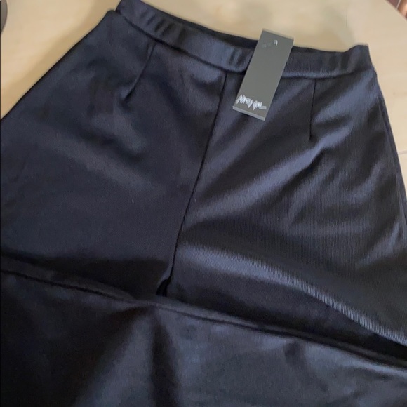 Nasty Gal Pants - Nasty Gay ribbed wide leg highwaist black pants